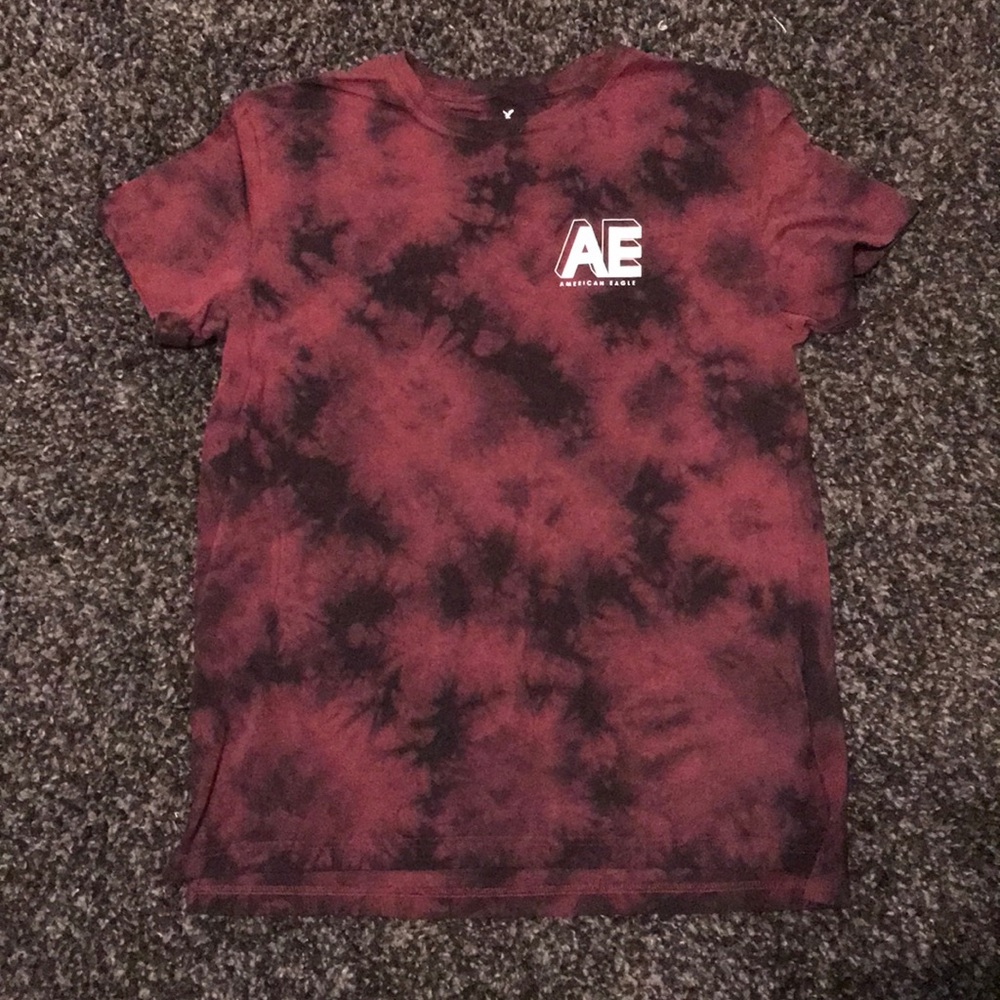 Maroon American Eagle Tie Die Tee